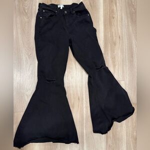 Shyanne Black Wide Leg Flare Jeans